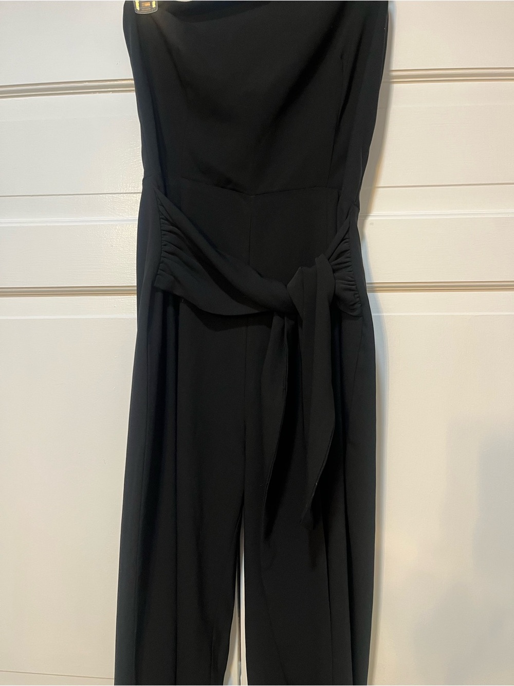 superdown Black Strapless Jumpsuit with Waist Tie